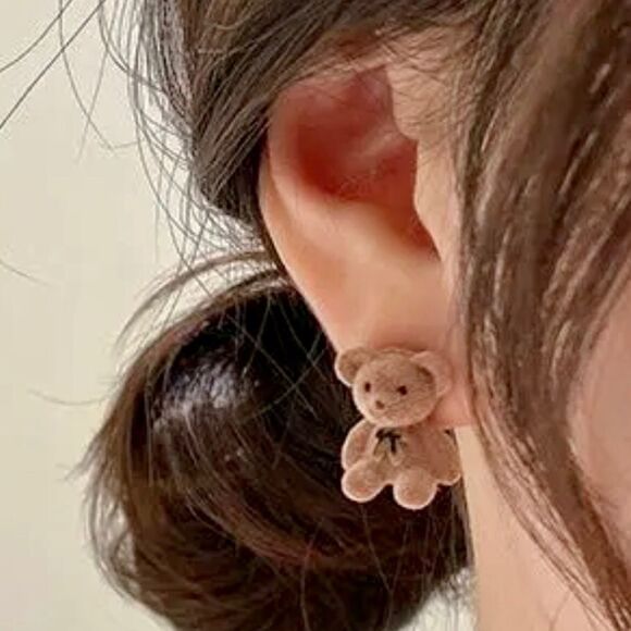 Jewelry - Pink Teddy Bear Earrings NWT